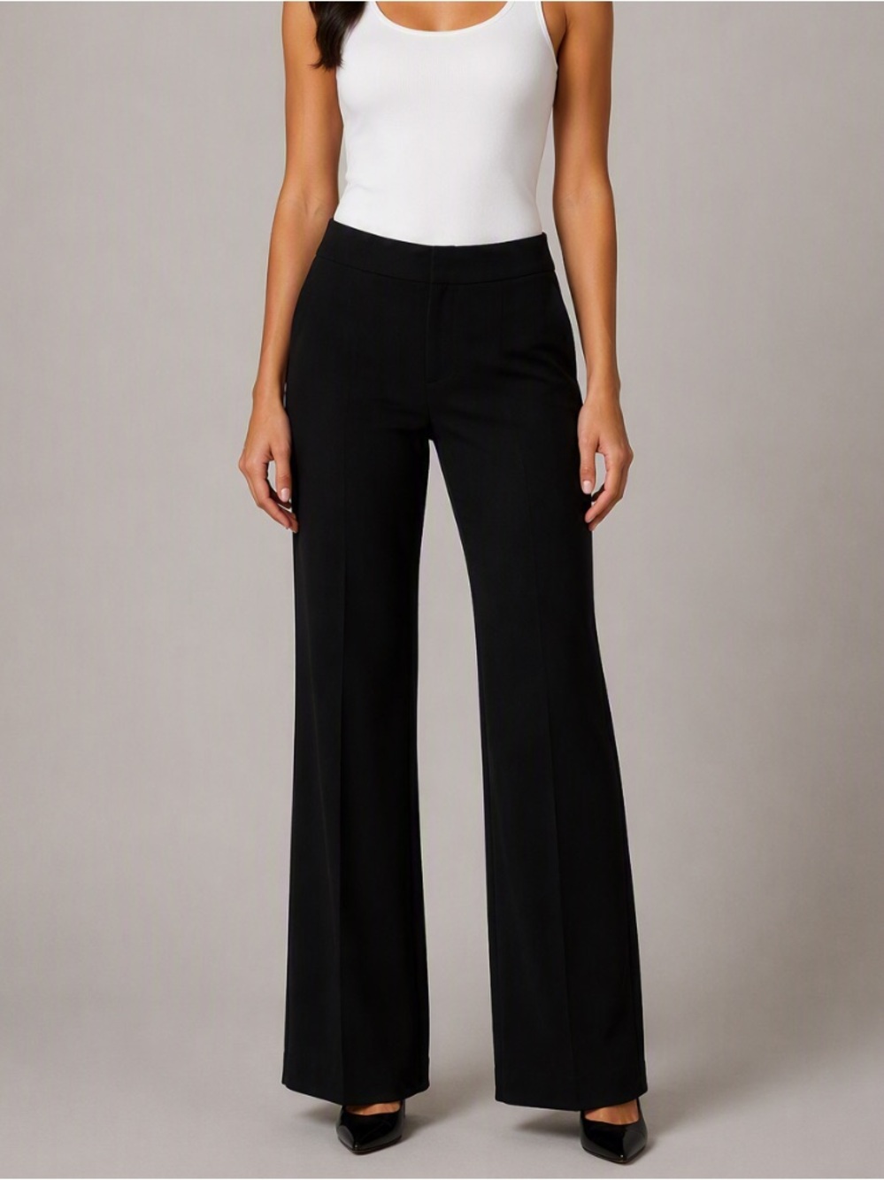 Banana Republic Black Wide-Leg High-Rise Pants